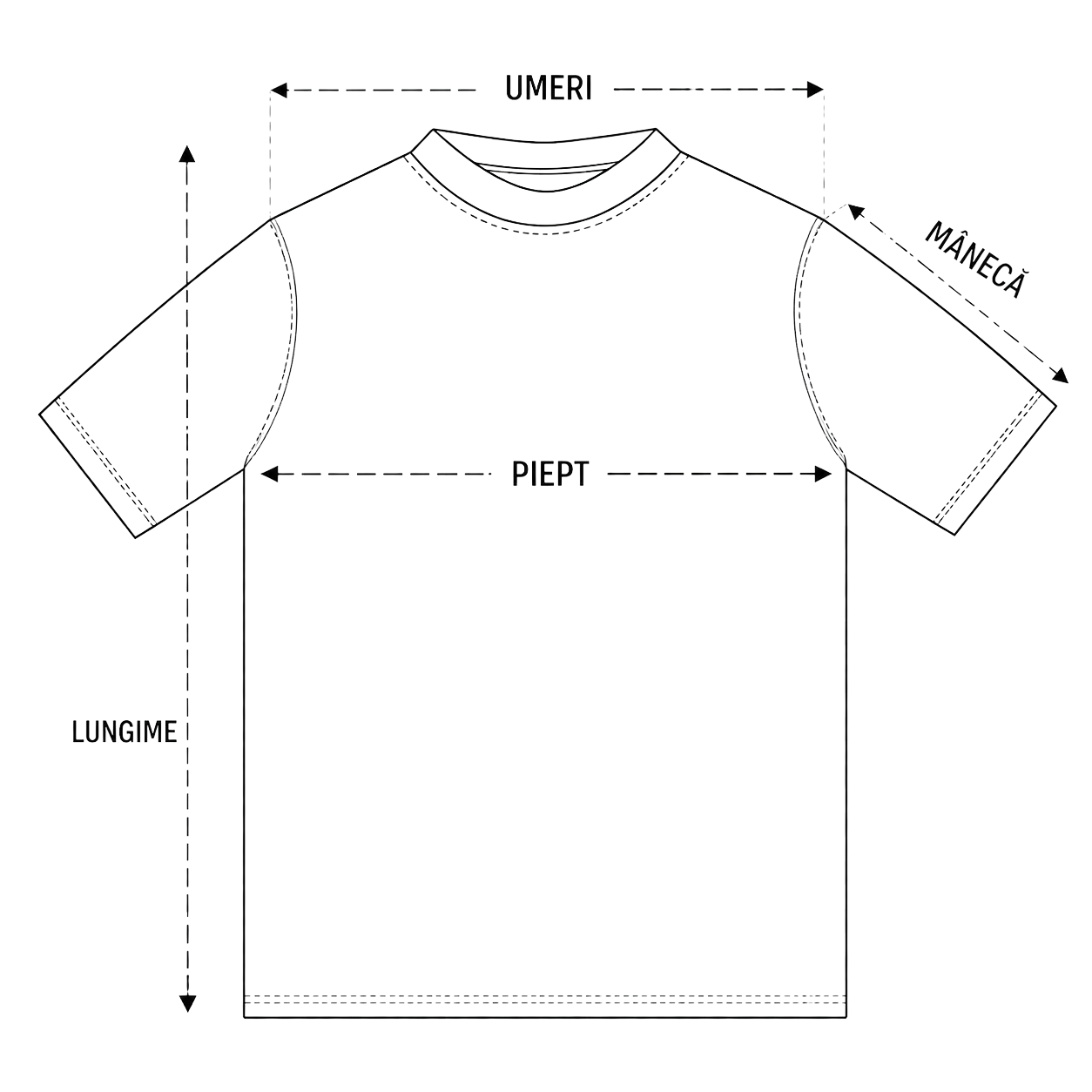 Tabel de mărimi tricou